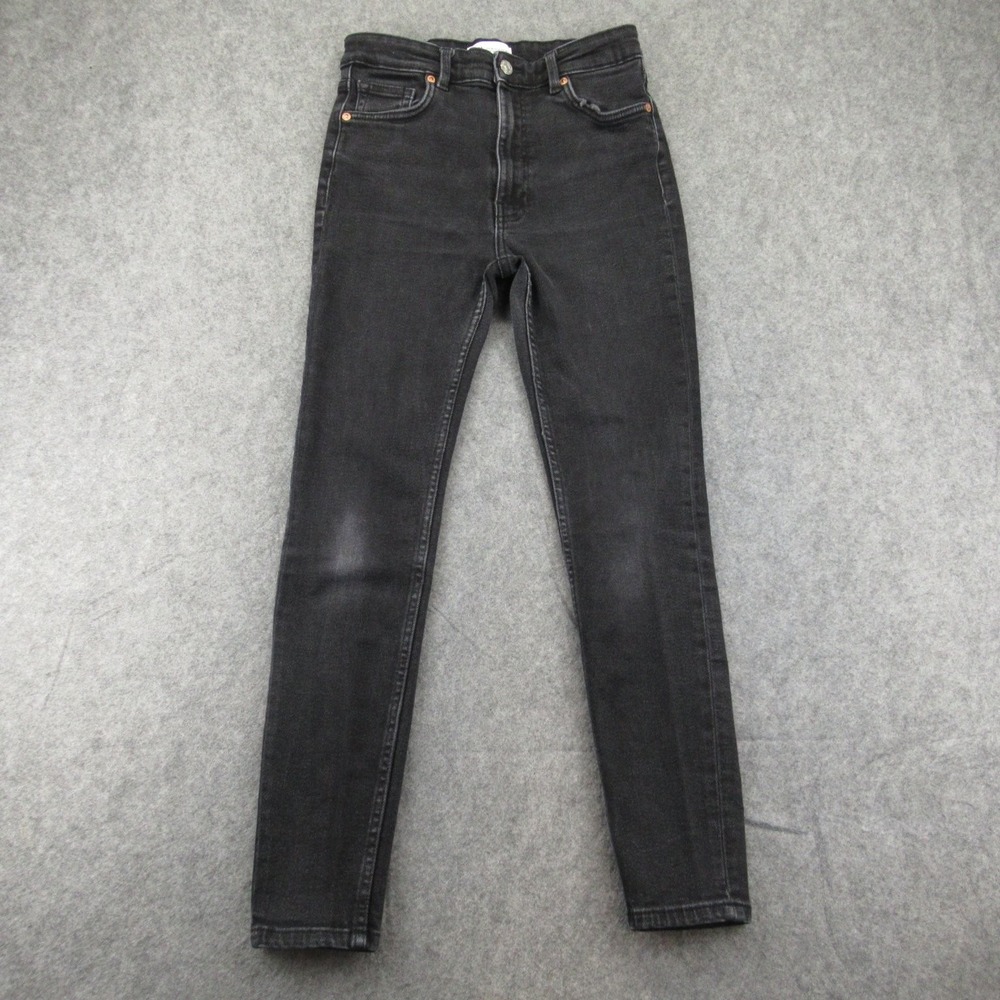 ZARA Women's Black Skinny Jeans Size 6 High Rise Stretch Denim